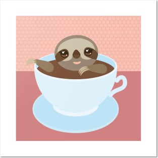 sloffee, coffee cup, sloth Posters and Art